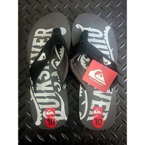 Quiksilver Black and Gray Flip Flops